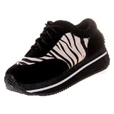 VOLATILE Expulsion Animal Womens Suede Wedge Platform Shoes Sneakers Black Zebra