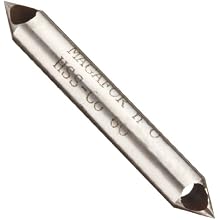 Magafor 412 Series Cobalt Steel Double-End Countersink, Uncoated (Bright) Finish, Zero Flute, 60 Degrees, 0.25" Shank Diameter, 0.25" Body Diameter