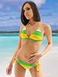 Halter Bikini Swimsuit Multi colored strips Jr.Size L