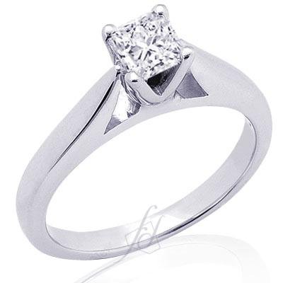 1 Ct Princess Cut Solitaire Diamond Engagement 