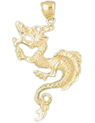 Dazzlers Solid 14 karats gold Dragon Charm Pendant Available in three colors from jewelsberry (weights: 5.0 grams only)