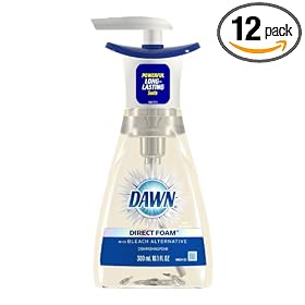 Dawn Direct Dishwashing Foam Bleach Alternative Hand Soap, 10.1-Ounce Bottles (Pack of 12)