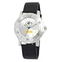 NFL Men's PK20010 Green Bay Packers "Team Player" Black Leather Watch