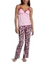 Baby Phat Women's Ruffle Cami With All Over Print Pant,Pink,Large