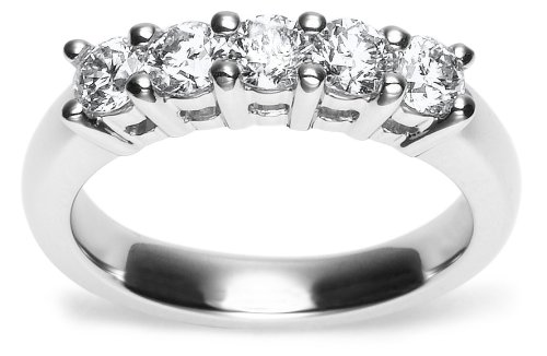 Platinum 5-Stone Diamond Band (3/4 cttw, G-H Color, VS2-SI1 Clarity)