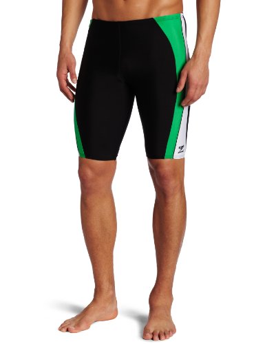 Speedo Men’s Sonic Splice Jammer Swimsuit,Black/Green,36