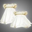 Size-6/9M, RRE-42120H 2-Piece IVORY METALLIC-GOLD SEQUIN BEADED WAISTLINE ORGANZA Special Occasion Flower Girl Easter Party Dress,H842120 Rare Editions NEWBORN/INFANT