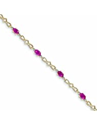 2.8 Carat 14K Gold Diamond and African Ruby Bracelet
