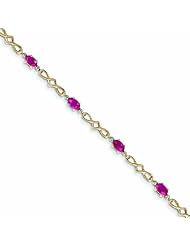 Genuine 14K Yellow Gold Diamond And African Ruby Bracelet 4 Grams Of Gold 100% Satisfaction Guaranteed.
