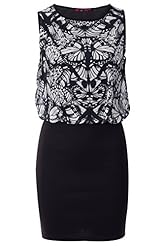 General Print Chiffon/Elastane/Polyester Stretchy Fitted  Dress