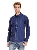 Broadway NYC Camisa Hombre Max Solid (Azul Oscuro)
