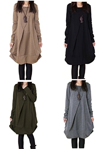 【ARINCO】 シンプル ワンピース レディース バルーン 切り替え ふんわり シルエット M L XL XXL 大きい サイズ