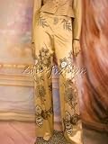 Armani - $3450 New GIORGIO ARMANI Beige Silk Floral Pants 48 14