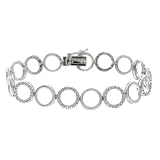 Sterling Silver Diamond Accent Circle Link Bracelet