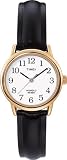 Timex Women's Easy Reader T20433 Black Leather Quartz Watch with White Dial