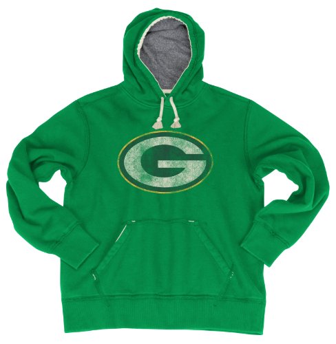 NFL Men's Green Bay Packers Bigger Better Logo Pull Over Hoodie (Fairway, Small)