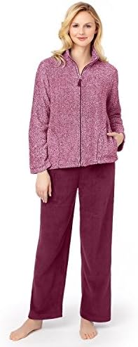 Stan Herman Women's Lounge Pajama Pj Gift Set (Medium, Burgundy)
