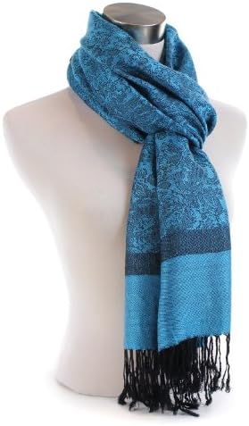Classic Paisley Two Tone Pashmina Wrap Shawl Scarf