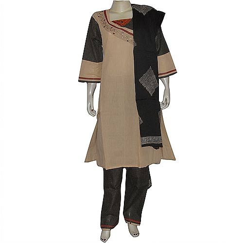 Indian Dresses Cotton Embroidered Salwar Kameez Size XL (slk382b)