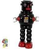 Robot jouet mécanique Réédition de jouet ancien en tôle 25 cm, Noir