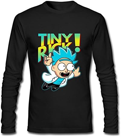 SDUAE Men's Rick and Morty Fan Art Long Sleeve T Shirt XL Black