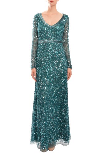 Aidan Mattox Dazzling Long Sleeve Sequins Evening Gown Dress | Desertcart Aruba Aidan Mattox Dazzling Long Sleeve Sequins Evening Gown Dress | Desertcart Aruba