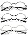 Eye-ZoomÂ® 3 Pack Metal Frame Round Reading Glasses with Spring Hinge (Black, Silver and Gunmetal, 2.50 Strength)