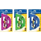 Bazic 2807-24P Scale-Arm Compass and Protractor Set (Colors may vary)