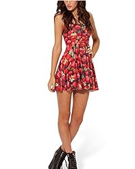 Rayon/Silk/Spandex Sleeveless Skater Dress/Mini Dress 