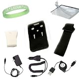 8 In 1 IRiver Accessories Kit For iRiver E100 Includes: Black Silicone Skin + Arm Band + Belt Clip + Wall Charger + Car Charger + Retractable Data Cord + Screen Protector + Live*Laugh*Love Wrist Band!!! (MP3 Not Included)