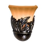 Decorative Leaf Sconce Night Light / 7 Watt Incandescent Light Bulb / Dusk to Dawn Sensor Night Light