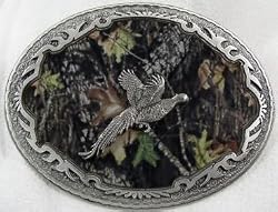 Mossy Oak Pheasant Hunting Enamel Pewter Buckle ,Sport Buckle