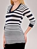 A Pea in the Pod Collection: Splendid 3/4 Sleeve V-neck Rugby Stripe Maternity T Shirt