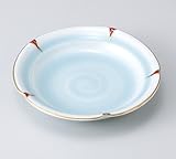 青磁赤絵5.0丸皿　3個組 【美濃焼　和皿】