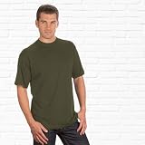 2 Rundhals T-Shirt im Doppelpack, Gr. 4XL, oliv