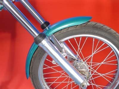 Raw Finish Wide Glide Type Front Fender w/ Chrome Bracket for 19" & 21" Tires