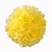 HEARTFEEL 12pcs 10 inch 8inch Tissue Paper Pom-poms Yellow Cream Grey Outdoor Decoration Tissue Paper Pom Poms Party Balls Wedding Christmas Xmas Decoration (Yellow Cream Grey)