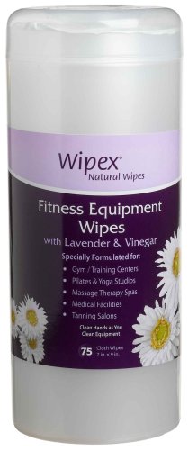 Natural Fitness Equipment Wipes With Lavender & Vinegar, 75-Count Containers (Pack of 4)