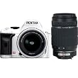 Pentax K-x 12.4 MP Digital SLR with 2.7-inch LCD and 18-55mm f/3.5-5.6 AL Lens (White) and 55-300mm f/4-5.8 ED Lenses (Black)