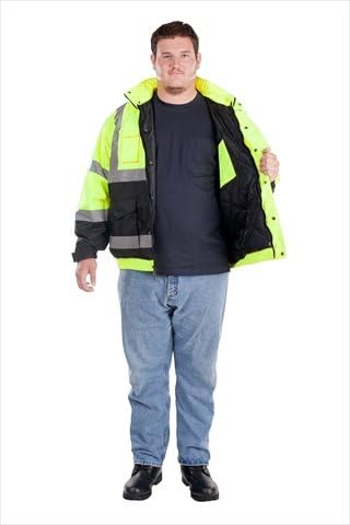 Utility ProWear High Visibility Bomber Jacket Class 3, Orange/Black Bottom, MEDIUM