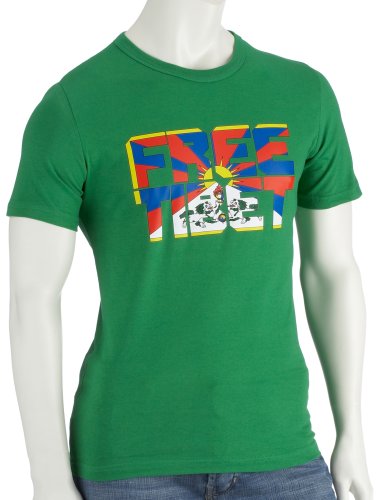 Coole Fun T-Shirts FREE TIBET ! - SCHRIFT - T-SHIRT, GREEN, Gr&ouml;&szlig;e: M Preisvergleich