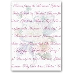 "Happy Mother's Day" with Dahlias - 5" x 7" Vellum Overlay Greeting Card