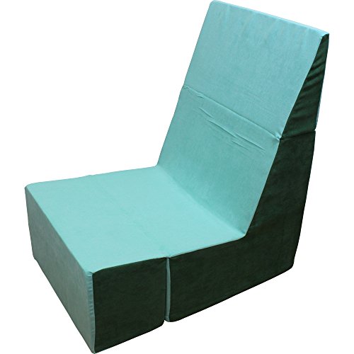 Green Folding Foam Chair Converts From Recliner to Cube Furniture