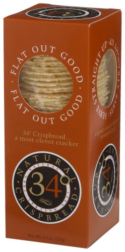 34 Degrees Natural Crispbread, 4.5 Ounce Boxes (Pack of 6 ) by 34 Degrees