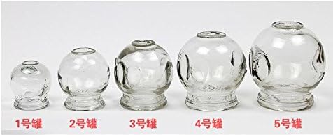 6 Cup Round Glass Fire Cupping Jars for Chinese Cupping Therapy and Massage