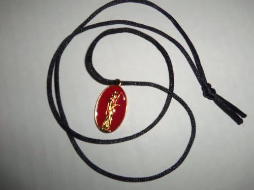 SANTISIMA MUERTE mysterious necklace pendant gold plated santa muerte Holy Death red