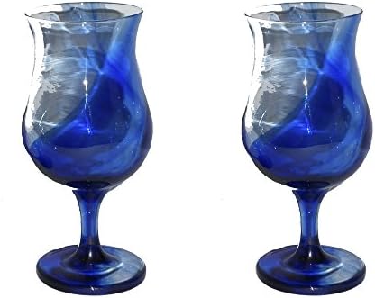 Poco Grande Marbelique From Libbey ~ Cobalt Blue - Set of Two