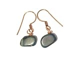 Apatite Earrings 02 Dangle Blue Stone Copper Crystal Healing Gemstone Nugget Reiki Natural 1.2