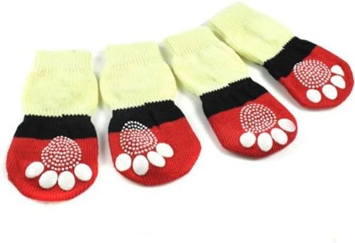 Panda Pattern Pet Dog Soft Cotton Anti-slip Knit Weave Warm Socks