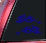 Mirrored Set Of Blade Dragon Vinyl Decals Stickers - Blue